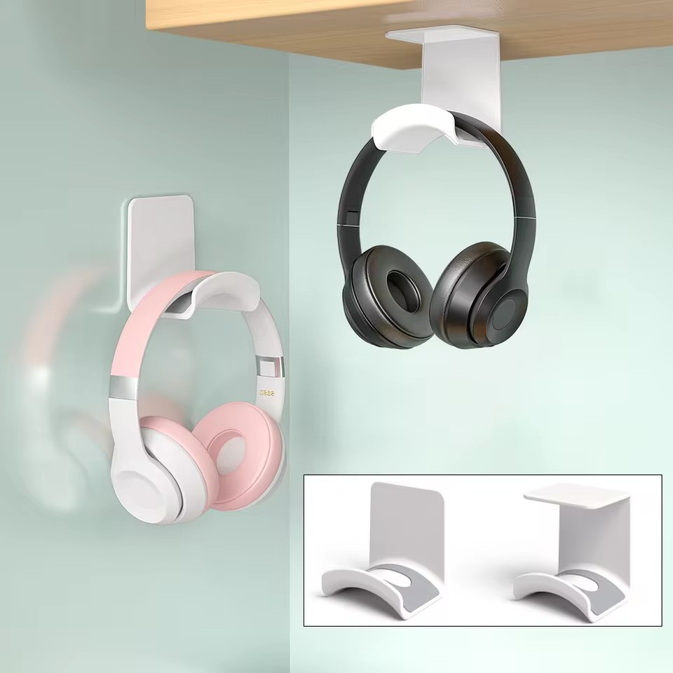 Standing Desk - Penyangga Headphone Universal, Gantungan Dinding Plastik