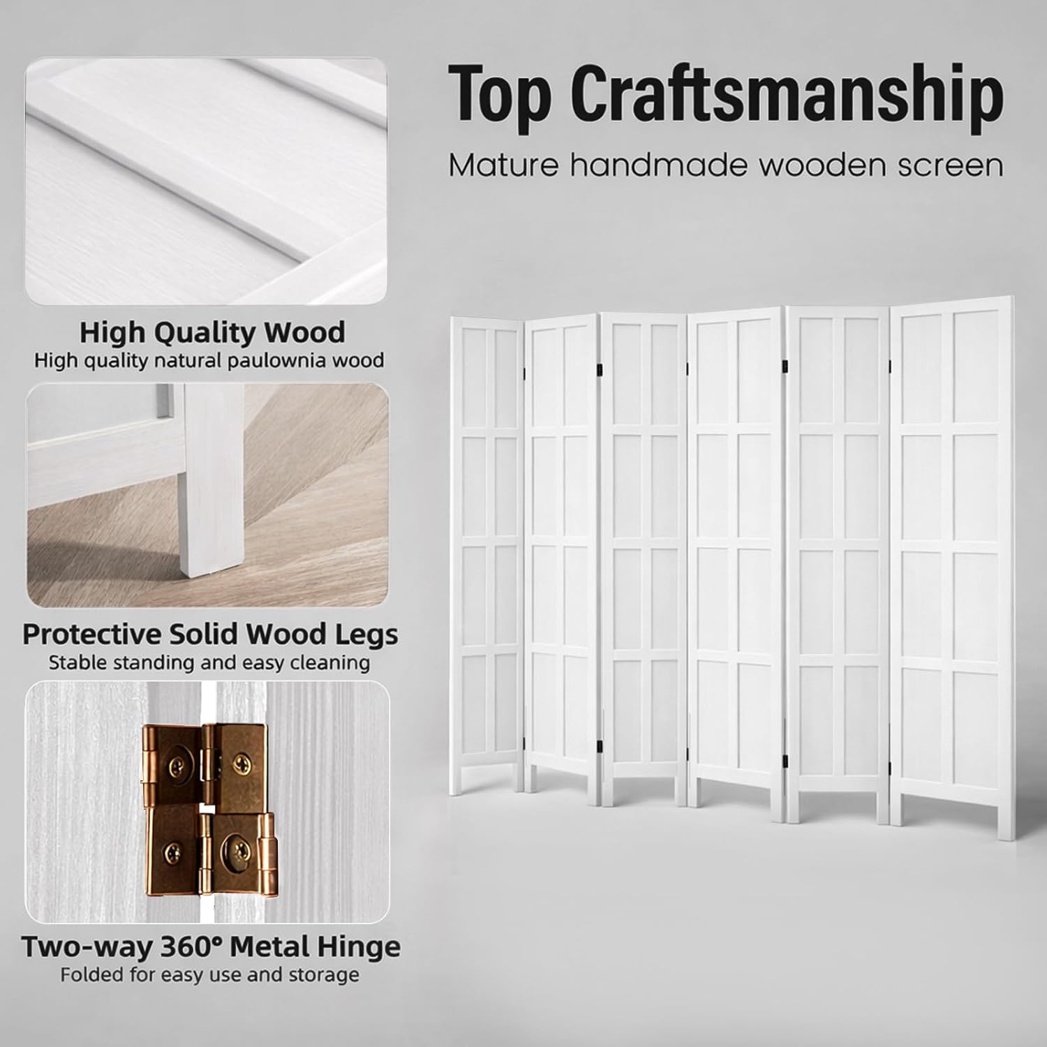 Pembatas Ruangan Kayu 6 Panel  - Partition Screen Divider ulasan dan harga