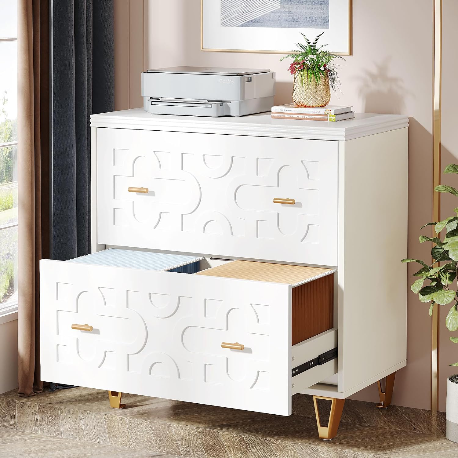 Lemari Arsip Lateral 2 Laci, P - Printer Stand ulasan dan harga